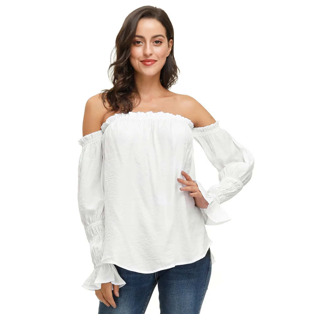 white gothic vintage Sexy Women shirt Loose Fit Steampunk Long Sleeve Off Shoulder Straight Neck elegant Tops retro blouse party
white gothic vintage Sexy Women shirt Loose Fit Steampunk Long Sleeve Off Shoulder Straight Neck elegant Tops retro blouse party
