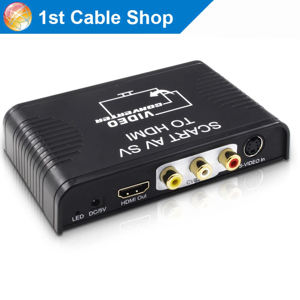 New Scart to HDMI converter Scart in to HDMI out for STB DVD with Scat to HDTV
New Scart to HDMI converter Scart in to HDMI out for STB DVD with Scat to HDTV
