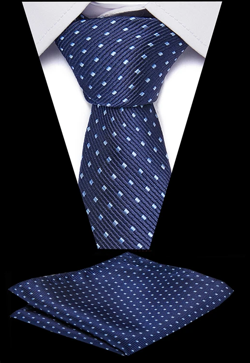 New Classic Mens Tie Handkerchief Set Jacquard Woven Silk Neck Tie 7.5cm Dark Blue Dot Tie Set for Men Business Wedding Party
New Classic Mens Tie Handkerchief Set Jacquard Woven Silk Neck Tie 7.5cm Dark Blue Dot Tie Set for Men Business Wedding Party