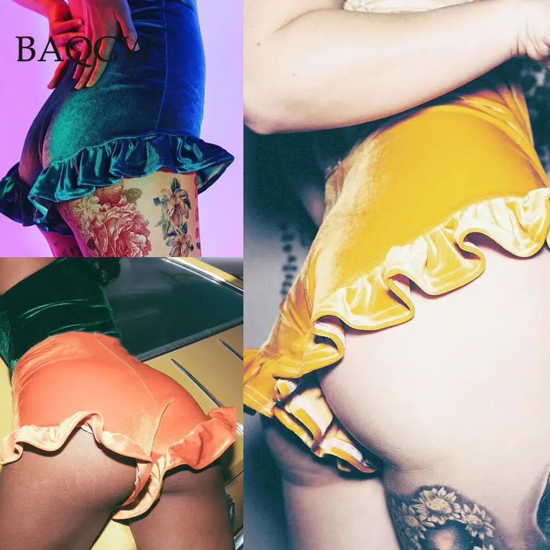 Fashion Ruffles Design Casual Velvet Shorts Summer High Waist Sexy Bodycon Clubwear Velour Elastic Biker Shorts Women Clothing
Fashion Ruffles Design Casual Velvet Shorts Summer High Waist Sexy Bodycon Clubwear Velour Elastic Biker Shorts Women Clothing