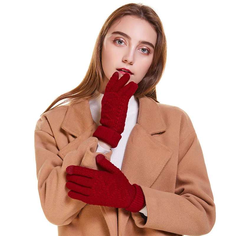 Winter Gloves In Women's Gloves Red Acrylic Knitted Ladies Jacquard Reverse Touch Screen Cute Keep Warm Girls Fashion Mittens
Winter Gloves In Women's Gloves Red Acrylic Knitted Ladies Jacquard Reverse Touch Screen Cute Keep Warm Girls Fashion Mittens