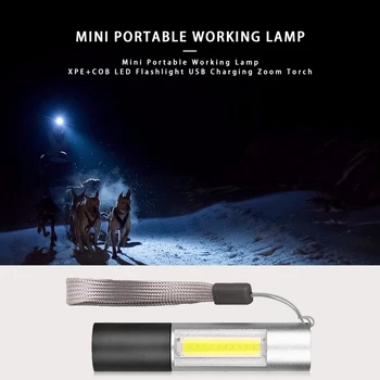 Portable Mini XPE+COB LED Flashlight 3 Modes USB Rechargeable Charging Zoom Torch Working Lamp Outdoor Tool Supplies
Portable Mini XPE+COB LED Flashlight 3 Modes USB Rechargeable Charging Zoom Torch Working Lamp Outdoor Tool Supplies