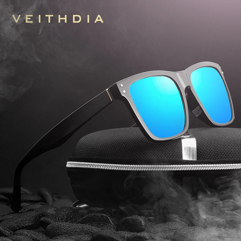 

VEITHDIA Fashion Unisex Sun Glasses Photochromic Polarized Sunglasses Men Classic Square Design All-Fit Mirror Sunglass 7018