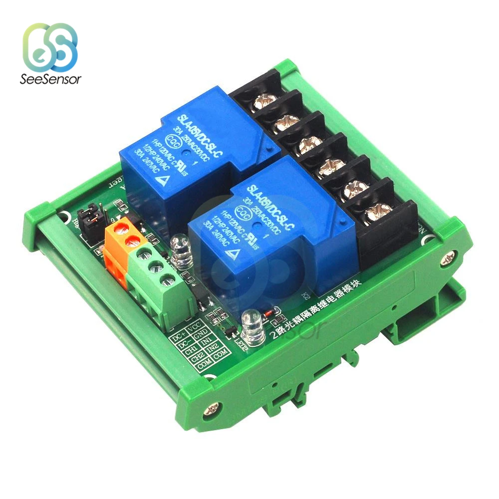 Two 2 Channel Relay Module 30A with Optocoupler Isolation High Low Trigger for Smart Home PLC with Guide Rail 5V 12V 24V
Two 2 Channel Relay Module 30A with Optocoupler Isolation High Low Trigger for Smart Home PLC with Guide Rail 5V 12V 24V