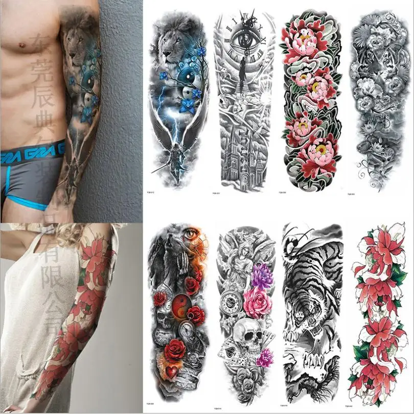 Large Arm Sleeve Tattoo Sketch Lion Tiger Waterproof Temporary Tatoo Sticker Wild Fierce Animal Men Women Bird Totem Tatto T0283
Large Arm Sleeve Tattoo Sketch Lion Tiger Waterproof Temporary Tatoo Sticker Wild Fierce Animal Men Women Bird Totem Tatto T0283