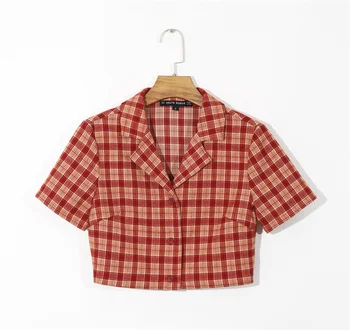 H.SA Summer Short Blouse and Tops for Women 2020 Notched Neck Formal Shirts Short Style Plaid Tops Elegant OL Workewear Blouse
H.SA Summer Short Blouse and Tops for Women 2020 Notched Neck Formal Shirts Short Style Plaid Tops Elegant OL Workewear Blouse