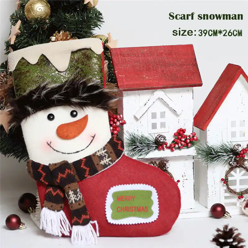 3d santa sack snowman reindeer candy bag gift collection bag