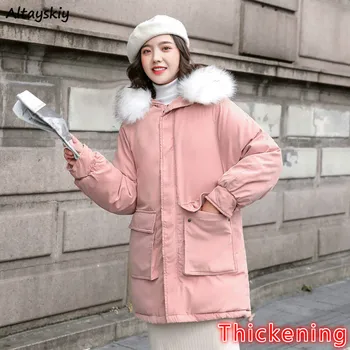 Parka Women Plus Size Pink Winter Clothes Students Lovely Womens Mid-long Parkas Korean Fashion Windproof Fur Collar Harajuku 
Parka Women Plus Size Pink Winter Clothes Students Lovely Womens Mid-long Parkas Korean Fashion Windproof Fur Collar Harajuku