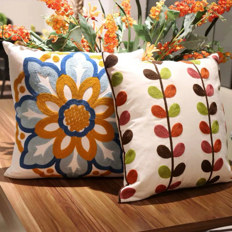 Floral Embroidered Cushion Cover Ethnic Style Canvas Square Embroidery Pillow Cover 45x45cm Home Decoration
Floral Embroidered Cushion Cover Ethnic Style Canvas Square Embroidery Pillow Cover 45x45cm Home Decoration