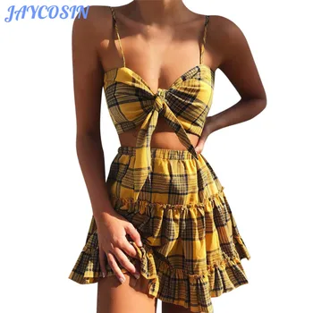 JAYCOSIN Women Set Clothes Sexy Plaid Crop Two Piece Set Lolita Top And Pleated Skirt Fashion Casual Girls Matching Set 
JAYCOSIN Women Set Clothes Sexy Plaid Crop Two Piece Set Lolita Top And Pleated Skirt Fashion Casual Girls Matching Set
