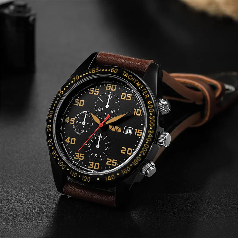 Fashion Men Watch Personality Dial Calendar Display Watch Men Waterproof Leather Strap Quartz Wrist Watch Relogio Masculino
Fashion Men Watch Personality Dial Calendar Display Watch Men Waterproof Leather Strap Quartz Wrist Watch Relogio Masculino
