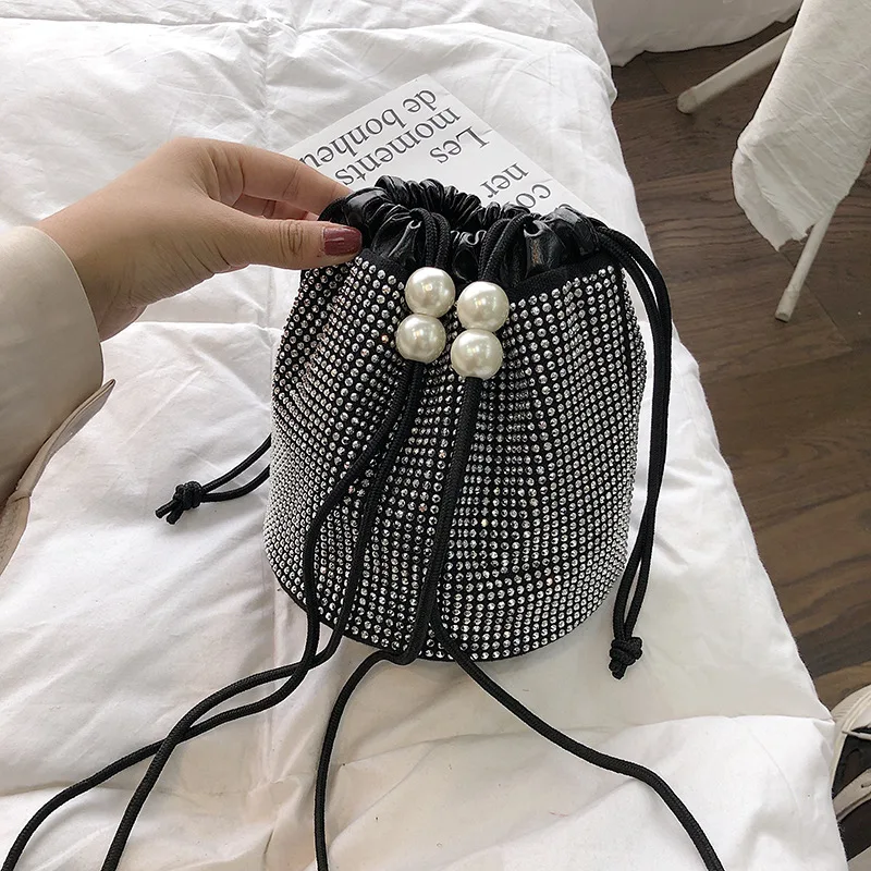 Diamond Set Mini Bucket Bag Women's 2019 Summer New Korean Drawstring Cool Pearl Shoulder Oblique Bag Entity Hot Selling
Diamond Set Mini Bucket Bag Women's 2019 Summer New Korean Drawstring Cool Pearl Shoulder Oblique Bag Entity Hot Selling