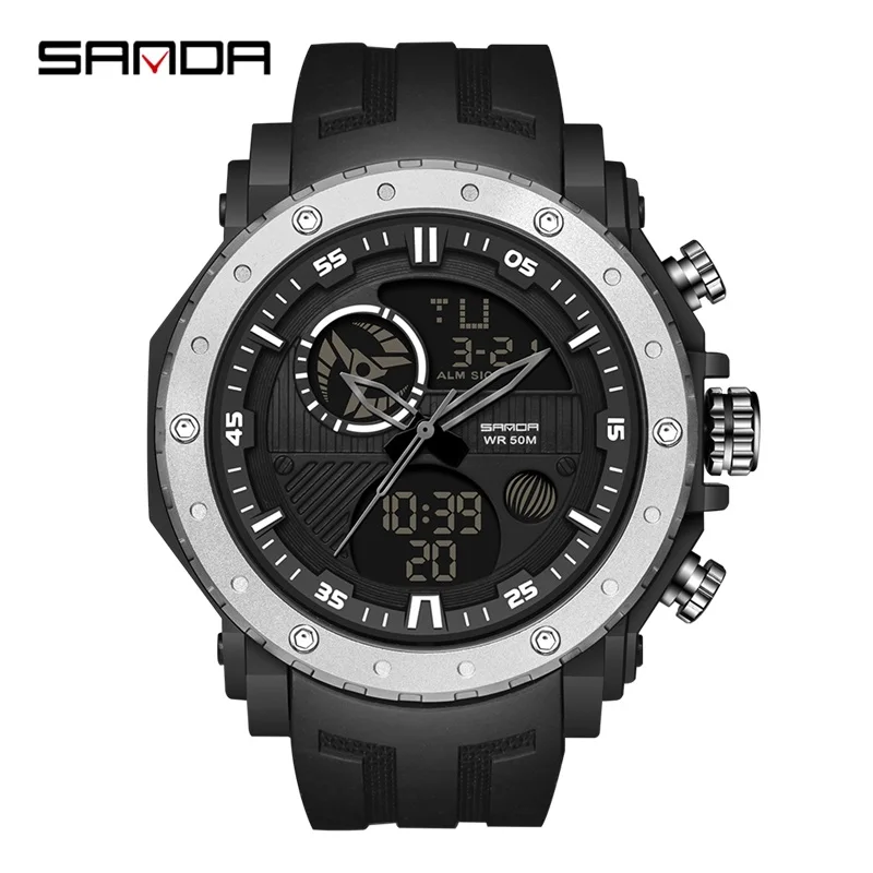

Fashion Sanda Top Brand Relogio Masculino Men Sport Watch S Shock Military Clock Male 50m Waterproof Wristwatch Men's Led Quartz