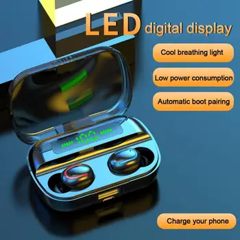 TWS 5.0 Bluetooth 9D Stereo Earphone Wireless Earphones IPX7 Waterproof Earphones 2200mAh LED Smart Power Bank Phone Holder
TWS 5.0 Bluetooth 9D Stereo Earphone Wireless Earphones IPX7 Waterproof Earphones 2200mAh LED Smart Power Bank Phone Holder