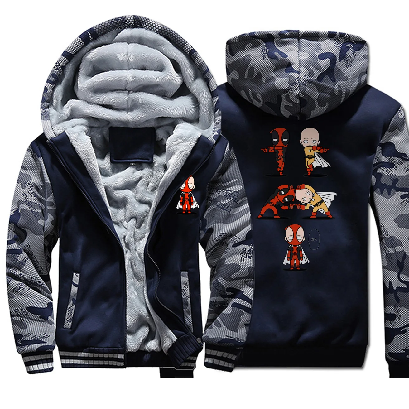 Mens Jackets And Coats Camo Dealpool Winter Jacket Men Fleece Thick Fleece Warm One Punch Man Hoodie Male Sportswear Sweatshirt
Mens Jackets And Coats Camo Dealpool Winter Jacket Men Fleece Thick Fleece Warm One Punch Man Hoodie Male Sportswear Sweatshirt