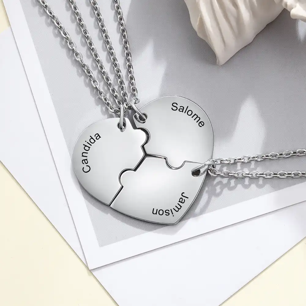 friends forever and ever bff necklace engraved puzzle friends