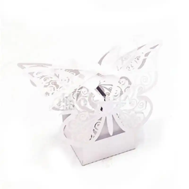 10pcs/bag butterfly candy box laser hollow candy wedding gift