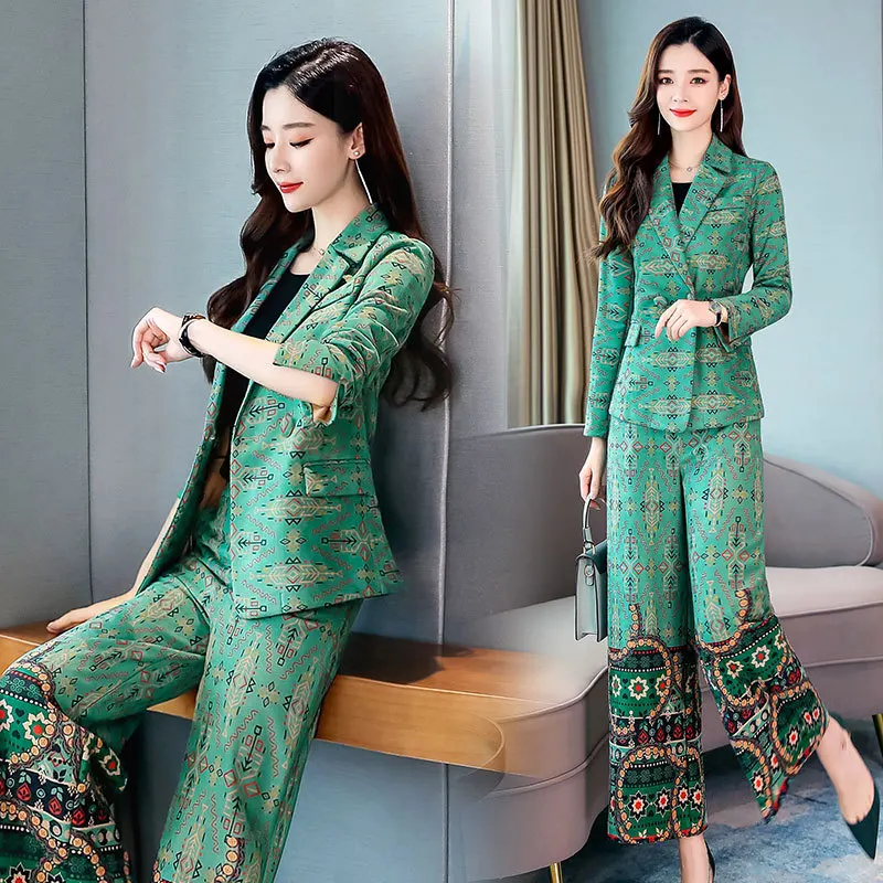Retro National Wind WOMEN'S Suit 2019 Spring And Autumn New Style Fashion Printed Suede Small Suit Loose Pants Two-Piece Set
Retro National Wind WOMEN'S Suit 2019 Spring And Autumn New Style Fashion Printed Suede Small Suit Loose Pants Two-Piece Set