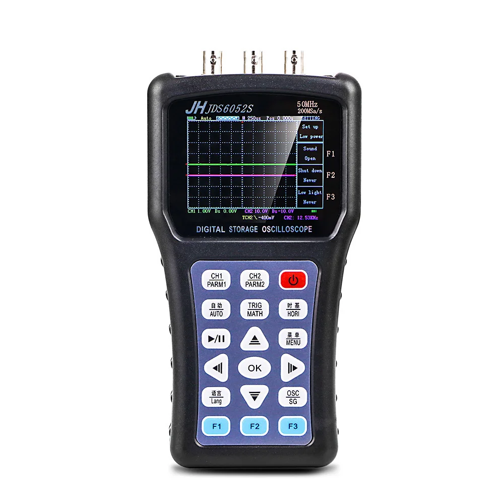 JDS6052S Handheld Digital oscilloscope Function Signal Generator 50 mega dual channel oscilloscope
JDS6052S Handheld Digital oscilloscope Function Signal Generator 50 mega dual channel oscilloscope