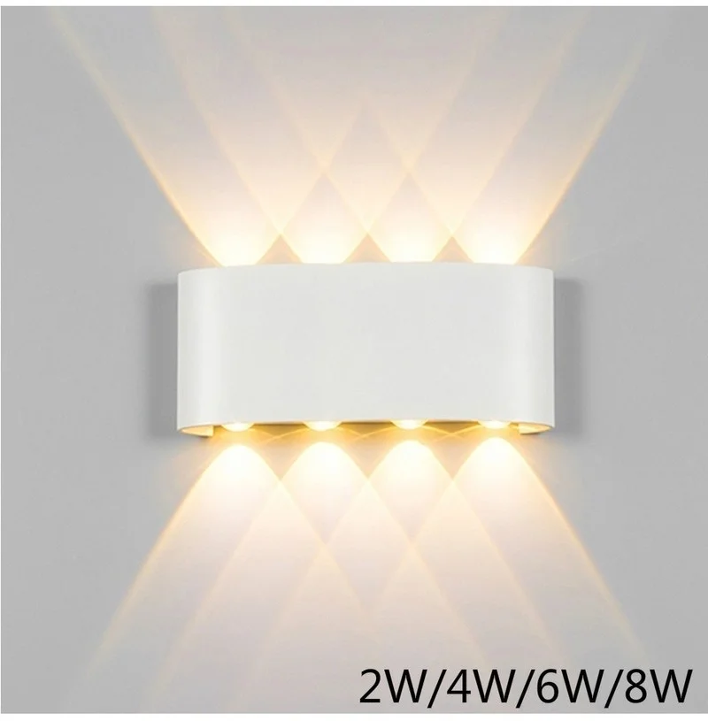 

2/4/6/8W Aluminum LED Wall Lamp Outdoor Waterproof Garden Patio Porch Light Sconce Balcony Corridor white Wall Lamp AC85-265V