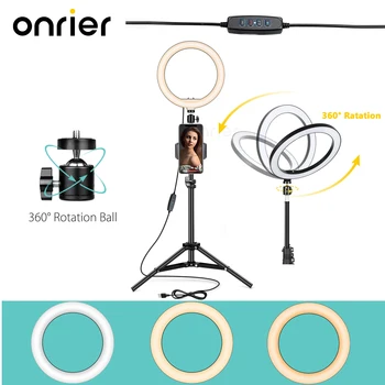 Onrier LED selfie ring light Dimming makeup light hoops with tripod for Youtube studio live video mobile light ring OLS10D
Onrier LED selfie ring light Dimming makeup light hoops with tripod for Youtube studio live video mobile light ring OLS10D