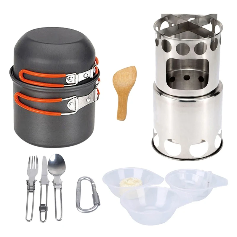Camping Cookware Outdoor Cookware Set Camping Tableware Cooking Set Travel Tableware Utensils Hiking Picnic Set Wood Stove
Camping Cookware Outdoor Cookware Set Camping Tableware Cooking Set Travel Tableware Utensils Hiking Picnic Set Wood Stove