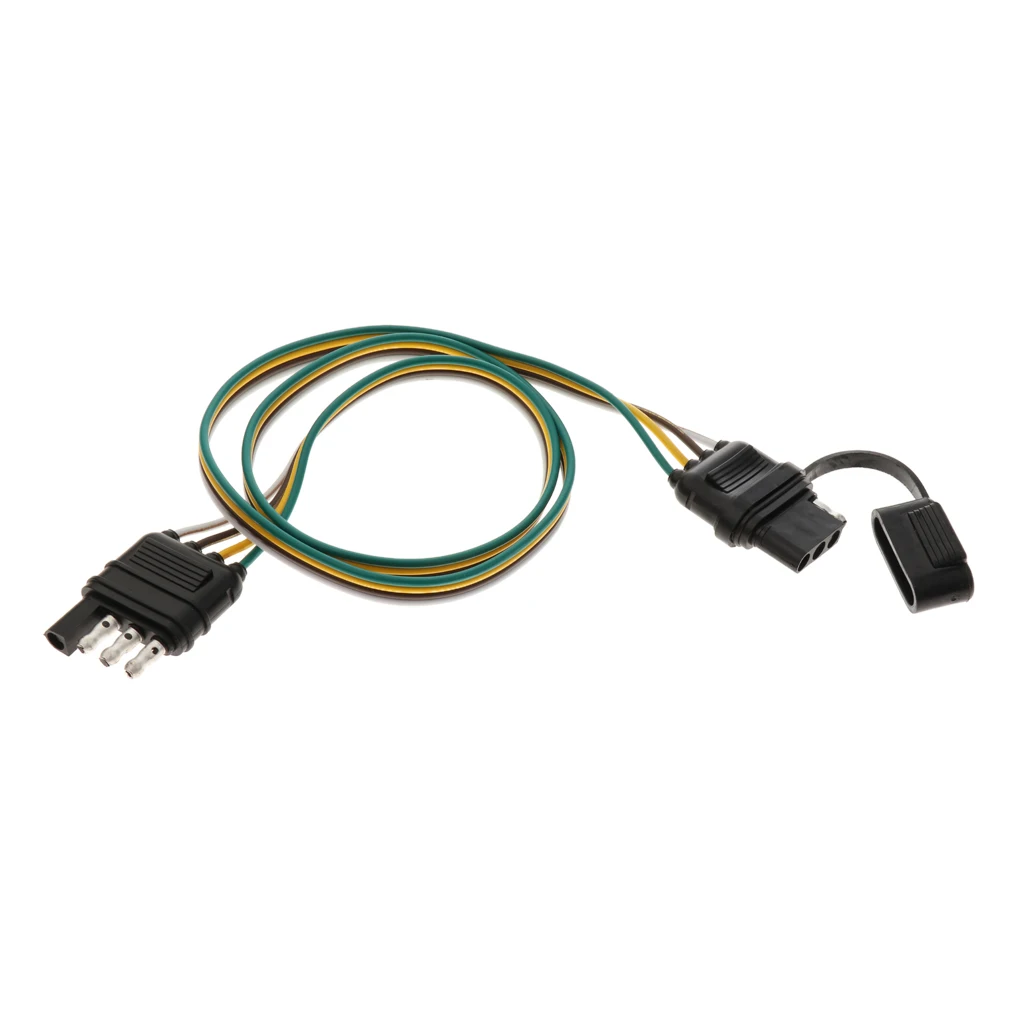 82cm 4 Pin RV Trailer Light Wiring Harness Line Plug Adapter Flat Cable Connector with Waterproof Cover 82cm 4 Pin RV Trailer Light Wiring Harness Line Plug Adapter Flat Cable Connector with Waterproof Cover