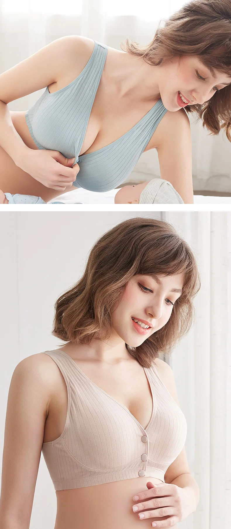 Biustonosz do karmienia bawełniany, oddychający dla kobiet w ciąży i matek kalesony nosić piersiowy - Wianko - 17