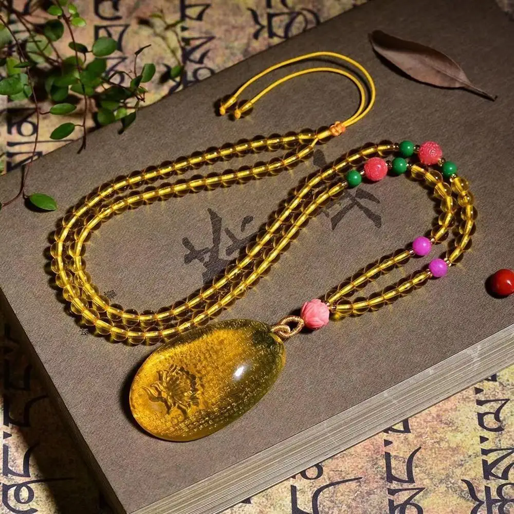Amber Wax Gold Po Heart Sutra Necklace 5A Water Purification Lotus AMBER PENDANT Men's and Women's Wax Pendant Necklace
Amber Wax Gold Po Heart Sutra Necklace 5A Water Purification Lotus AMBER PENDANT Men's and Women's Wax Pendant Necklace