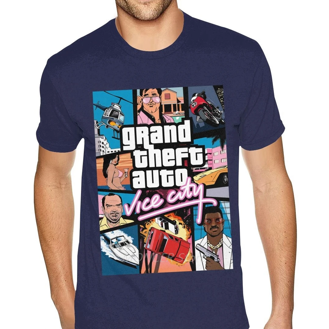 Оптовая продажа рубашка Grand Theft Vice City игровая GTA для мужчин с коротким рукавом и