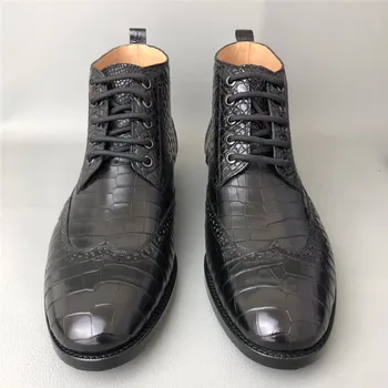 Authentic Exotic True Crocodile Belly Skin Men Casual High Lift Winter Shoes Genuine Alligator Leather Male Lace-up Ankle Boots 
Authentic Exotic True Crocodile Belly Skin Men Casual High Lift Winter Shoes Genuine Alligator Leather Male Lace-up Ankle Boots