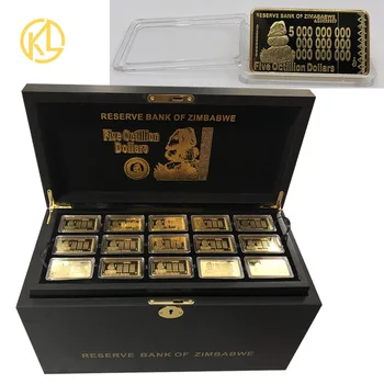 270pcs Gold plated Five Octillion Dollars Zimbabwe Metal Bar With Nice Box and Certificates for collection
270pcs Gold plated Five Octillion Dollars Zimbabwe Metal Bar With Nice Box and Certificates for collection