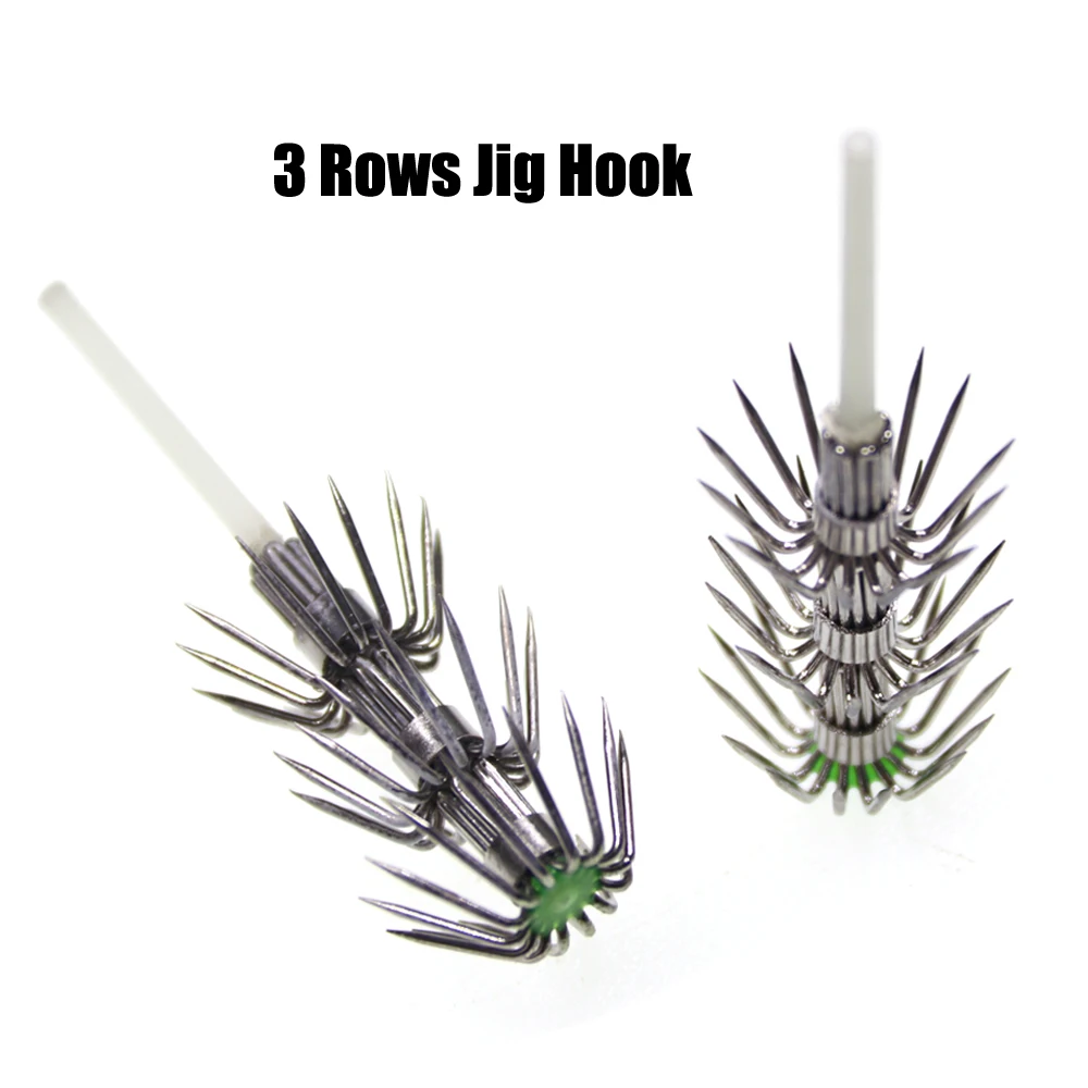 20pcs 3 Rows Squid Jig Hook Luminous Squid Egi Fishing Lure Hooks for DIY repairing Fishing Accessory Size 2 2.5 3 3.5 4
20pcs 3 Rows Squid Jig Hook Luminous Squid Egi Fishing Lure Hooks for DIY repairing Fishing Accessory Size 2 2.5 3 3.5 4