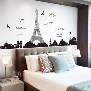 185*70cm Fashion Black Paris Tower City Silhouette Wall Stickers DIY Bedroom Living Room Border Decoration Wallpaper Decals
185*70cm Fashion Black Paris Tower City Silhouette Wall Stickers DIY Bedroom Living Room Border Decoration Wallpaper Decals