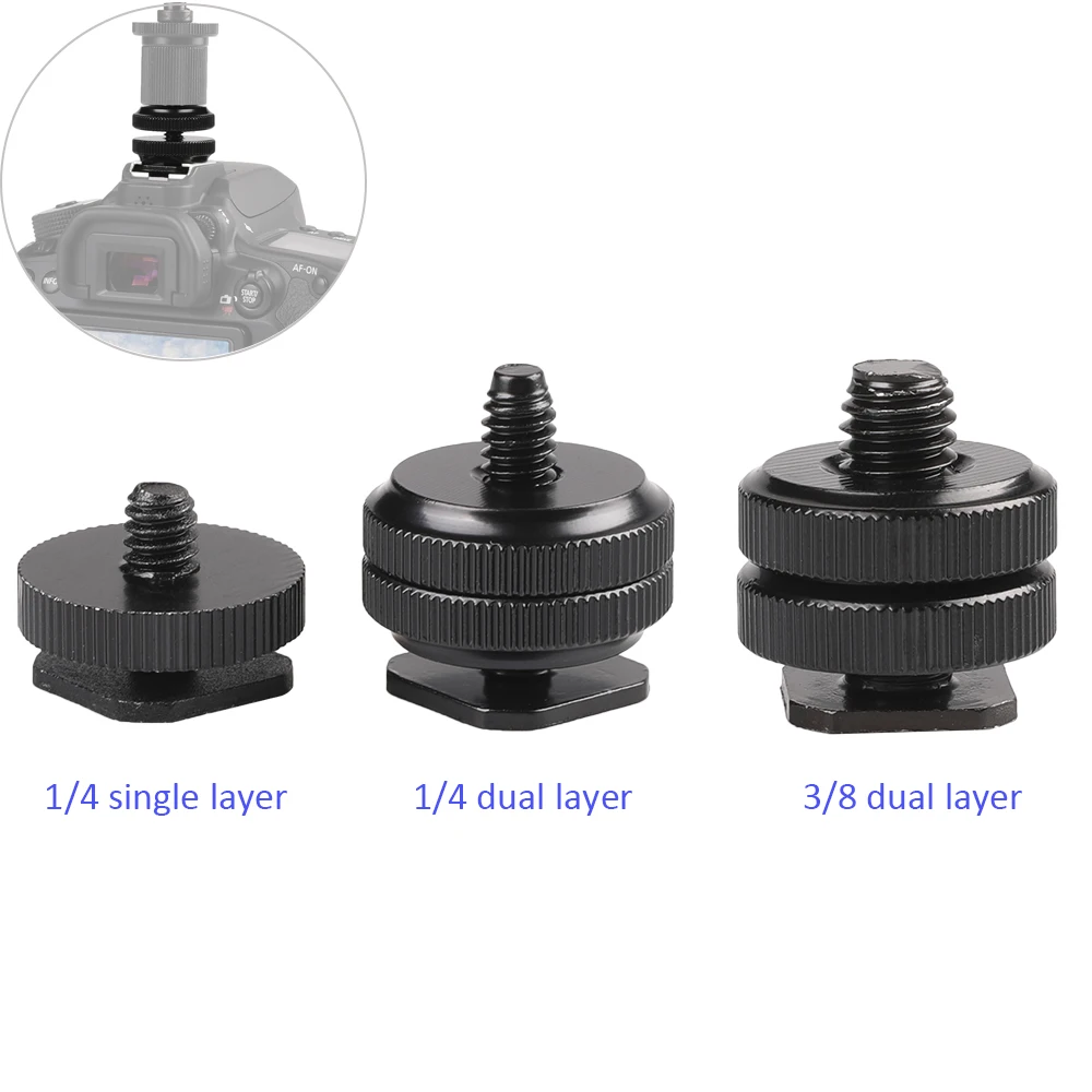 Camera Accessories 1/4'' Single Dual Layer Flash Cold Shoe Hot Shoe Mount For Camera DSLR Canon/Nikon/Sony/Minolta/Yongnuo
Camera Accessories 1/4'' Single Dual Layer Flash Cold Shoe Hot Shoe Mount For Camera DSLR Canon/Nikon/Sony/Minolta/Yongnuo