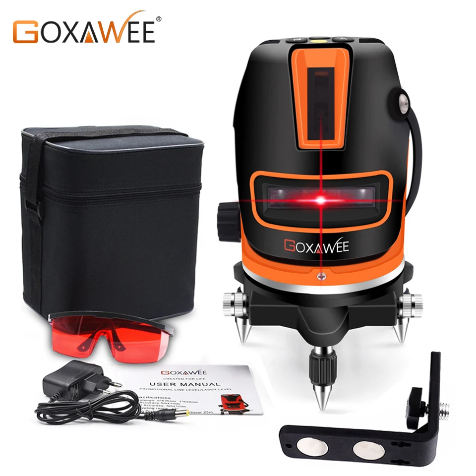 GOXAWEE Laser Level Red/Green 5 Line 6 Points Self-leveling Horizontal&Vertical 360 Adjustment Line Level Measuring Instruments
GOXAWEE Laser Level Red/Green 5 Line 6 Points Self-leveling Horizontal&Vertical 360 Adjustment Line Level Measuring Instruments