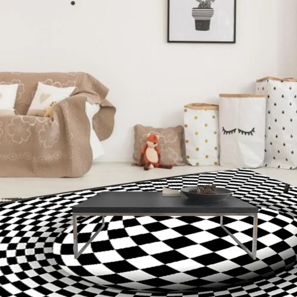 3D Geometrische оптический Illusie нескользящий коврик анти-скольжения Tapijt Vloer Voor Eetkamer