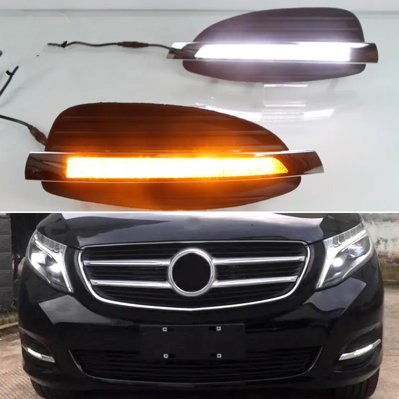 LED Daylights For Mercedes Benz V Class Vito V250 2016 2017 2018 Yellow Turn Car Headlight Daytime Running Light DRL Fog Lamp
LED Daylights For Mercedes Benz V Class Vito V250 2016 2017 2018 Yellow Turn Car Headlight Daytime Running Light DRL Fog Lamp