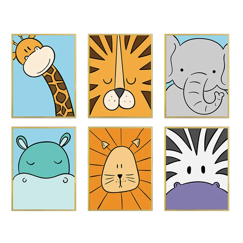 Cute Elephant Giraffe Lion Zebra Hippo Animal Poster Nursery Wall Art Canvas Painting Child Picture Nordic Kids Baby Room Decor
Cute Elephant Giraffe Lion Zebra Hippo Animal Poster Nursery Wall Art Canvas Painting Child Picture Nordic Kids Baby Room Decor