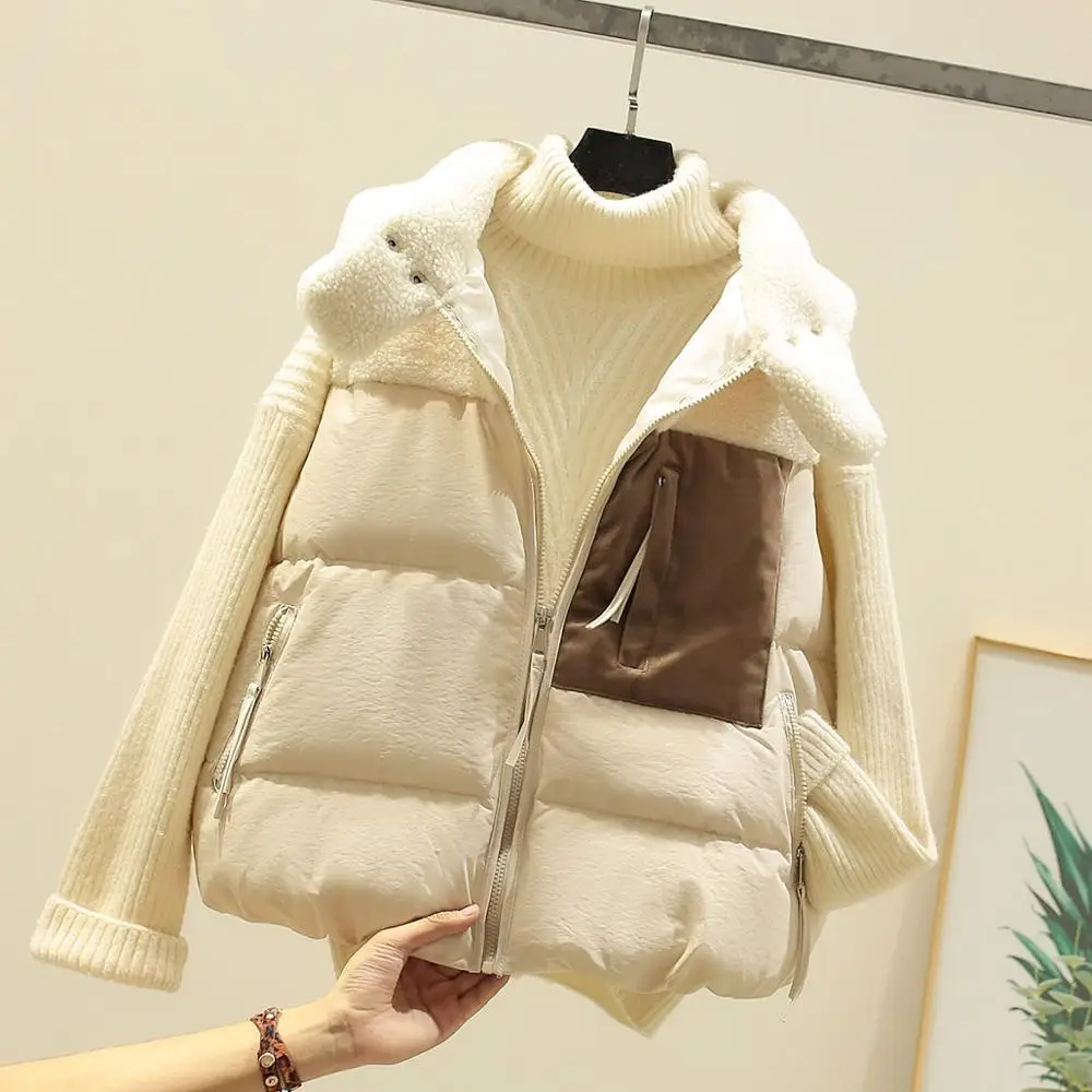 Women Winter Vest 2019 New Short Thicken Warm Sleeveless Coat Lambs Woolen Patchwork Vest
Women Winter Vest 2019 New Short Thicken Warm Sleeveless Coat Lambs Woolen Patchwork Vest