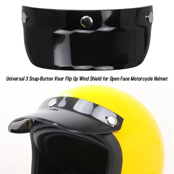 Universal 3 Snap-Button Visor Flip Up Wind Shield for Open Face Motorcycle Helmet
Universal 3 Snap-Button Visor Flip Up Wind Shield for Open Face Motorcycle Helmet
