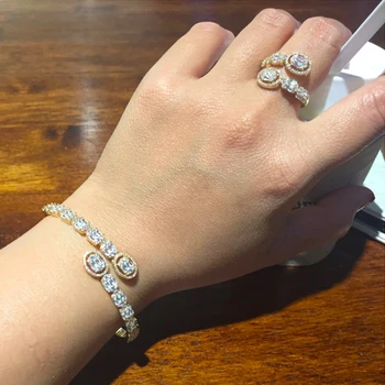 missvikki Famous Elegant Full Shiny CZ Open Bangle Ring Set for Women Bridal Wedding Superstar Jewelry Party Show Ladies Gift
missvikki Famous Elegant Full Shiny CZ Open Bangle Ring Set for Women Bridal Wedding Superstar Jewelry Party Show Ladies Gift