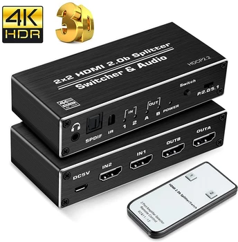 Navceker 4K@60Hz HDMI Switcher 4K HDMI Splitter 2x2 HDR HDMI Switch 2.0 with 3.5mm Jack & Optical Toslink For PS4 Apple Tv Xbox
Navceker 4K@60Hz HDMI Switcher 4K HDMI Splitter 2x2 HDR HDMI Switch 2.0 with 3.5mm Jack & Optical Toslink For PS4 Apple Tv Xbox