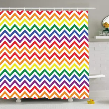 Shower Curtain Set with Hooks 72x72 Rainbow Shape Zigzag Colorful Chevron Abstract Pride Cute Textile Zig Primary Textures
Shower Curtain Set with Hooks 72x72 Rainbow Shape Zigzag Colorful Chevron Abstract Pride Cute Textile Zig Primary Textures