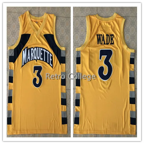 

3 Dwayne Wade 4 john 0 howard College Marquette Golden Eagles mens Basketball Jersey Embroidery Stitched any Number and name