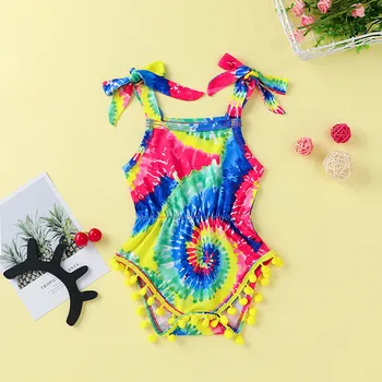 Baby Rainbow Tie-Dyed Print Tassels Romper Sleeveless Tops Newborn Baby Girl Clothes bebes 3-18M
Baby Rainbow Tie-Dyed Print Tassels Romper Sleeveless Tops Newborn Baby Girl Clothes bebes 3-18M
