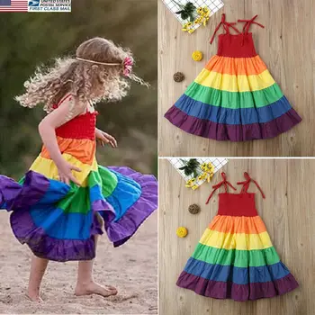 2020 New Summer Princess Girls Dress Sleeveless Strap Rainbow Boho Pageant Party Dresses Sundress Clothes For Girls
2020 New Summer Princess Girls Dress Sleeveless Strap Rainbow Boho Pageant Party Dresses Sundress Clothes For Girls