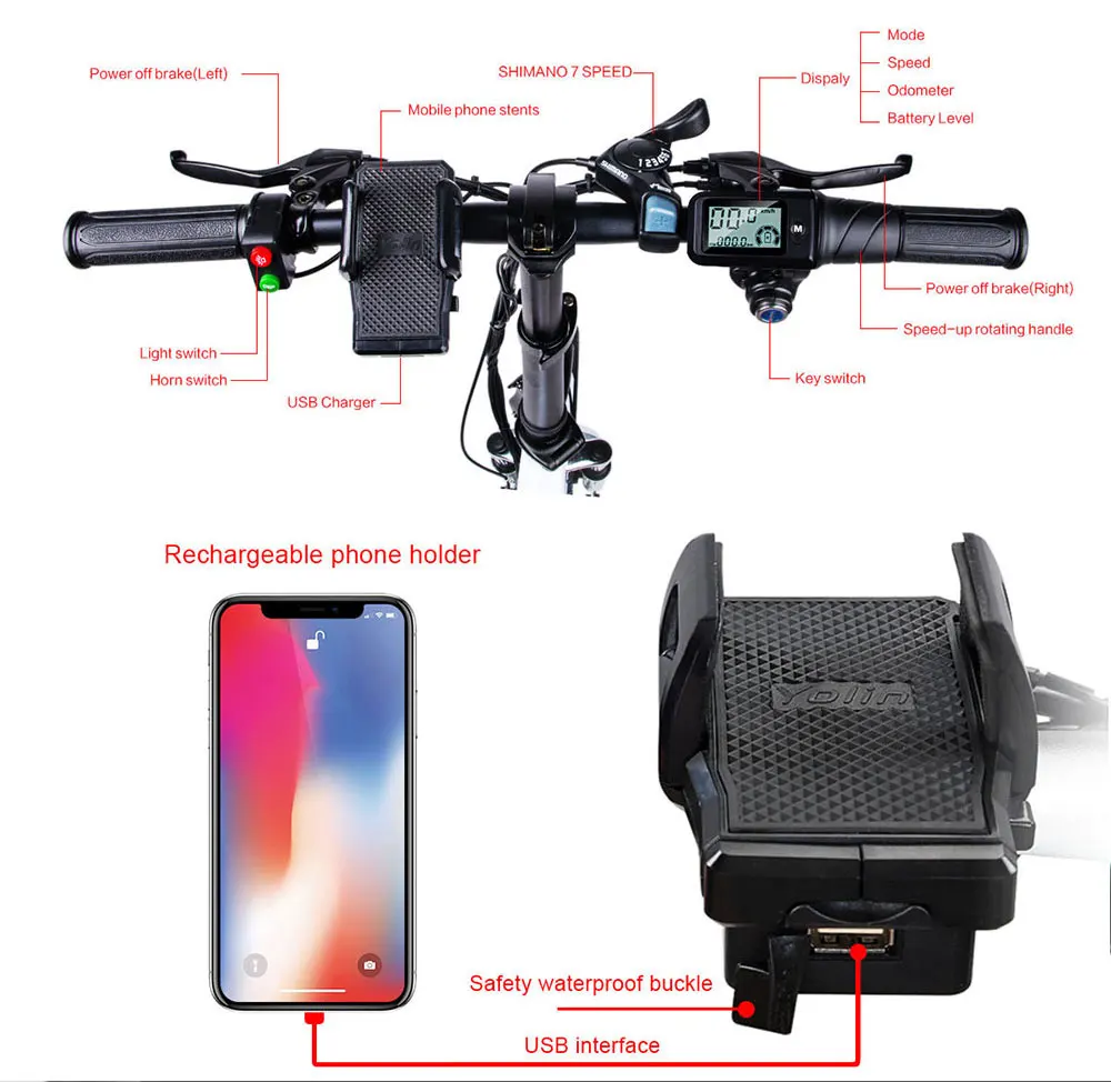 Discount SAMEBIKE 20LVXD30 350W Motor 48V 8AH Battery Foldable Electric Bicycle Aluminum Alloy LCD Display Electric Bicycle 5