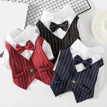 Soft Puppy Suits Cute Canonical Stripe Polyester Multiple Sizes Wedding Bow Dog Shirts Ties Buttons Pets Supplies Pet Clothes
Soft Puppy Suits Cute Canonical Stripe Polyester Multiple Sizes Wedding Bow Dog Shirts Ties Buttons Pets Supplies Pet Clothes