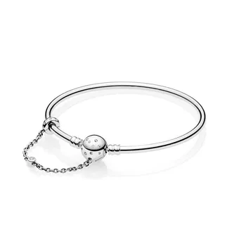 KC New s925 silver color Safety chain round buckle Unique DIY bead Bracelet Fit original pandora charms Women Bracelet Jewelry
KC New s925 silver color Safety chain round buckle Unique DIY bead Bracelet Fit original pandora charms Women Bracelet Jewelry